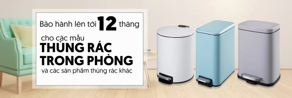 Bảo hành lên tới 12 tháng cho các mẫu thùng rác văn phòng